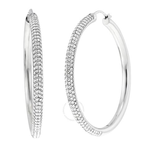 michael kors silver hoops|michael kors silver jewellery.